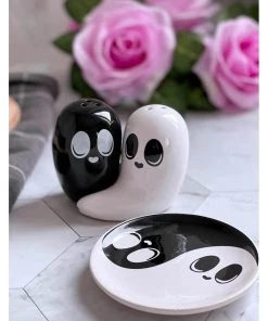 Killstar Spooky Ghost Salt & Pepper Shaker Black White