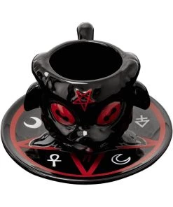 Killstar Baphomet Cup & Saucer Black