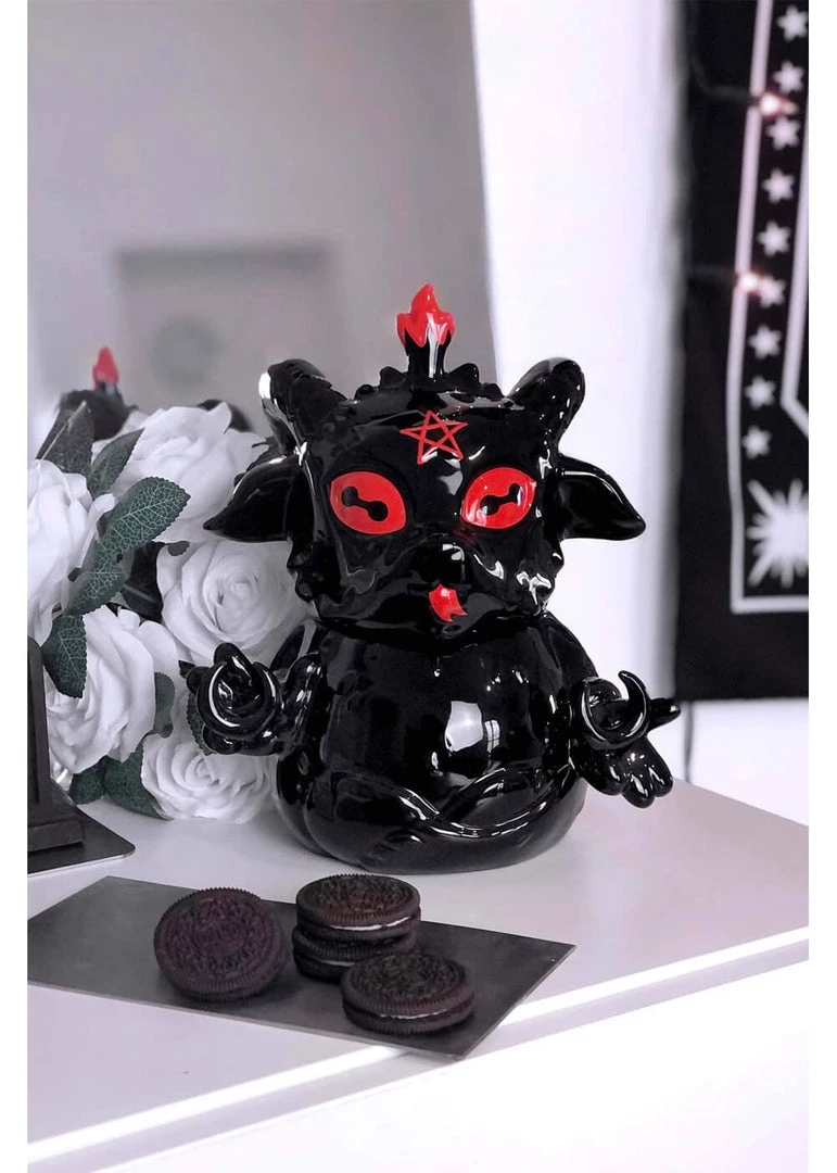 Killstar Baphomet Cute N' Evil Cookie Jar Black