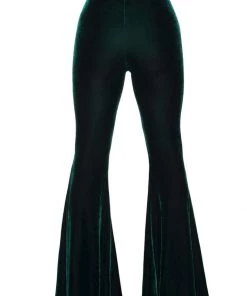 Killstar Moondance Velvet 70's Broek Emerald Green