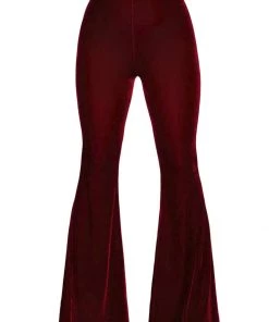 Killstar Moondance Velvet 70's Broek Ruby Red