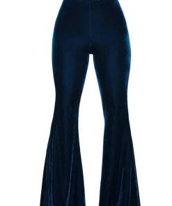 Killstar Moondance Velvet 70's Broek Sapphire Blue