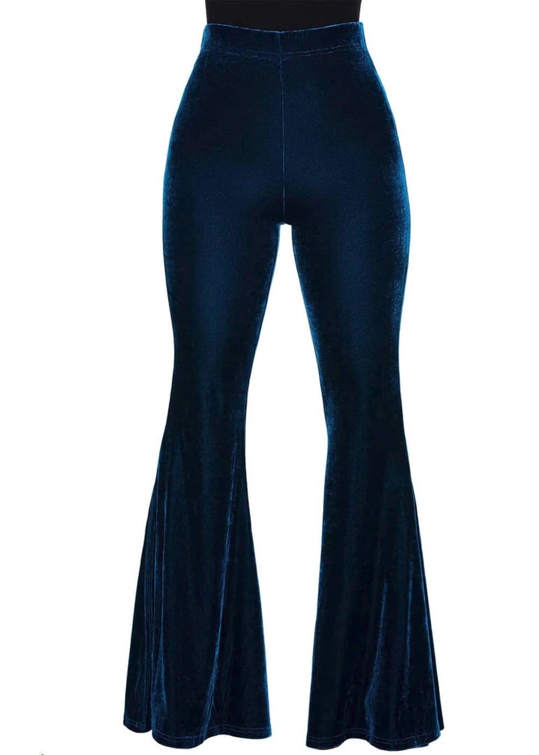 Killstar Moondance Velvet 70's Broek Sapphire Blue