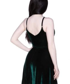 New In Killstar Magica Velvet Skater Dress Emerald Green