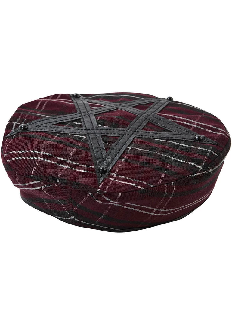 New In Killstar Dark Fate Beret Tartan Red