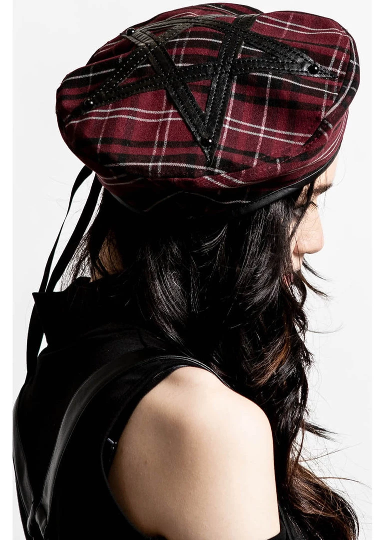 New In Killstar Dark Fate Beret Tartan Red
