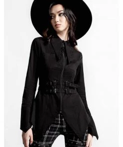 New In Killstar Haze & Confused Zip Shirt Black