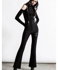 Killstar Prophet Of Doom Trousers With Suspenders Black