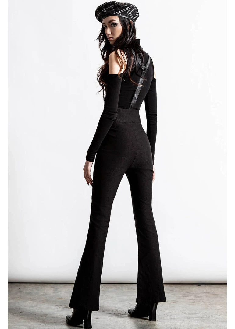 Killstar Prophet Of Doom Trousers With Suspenders Black