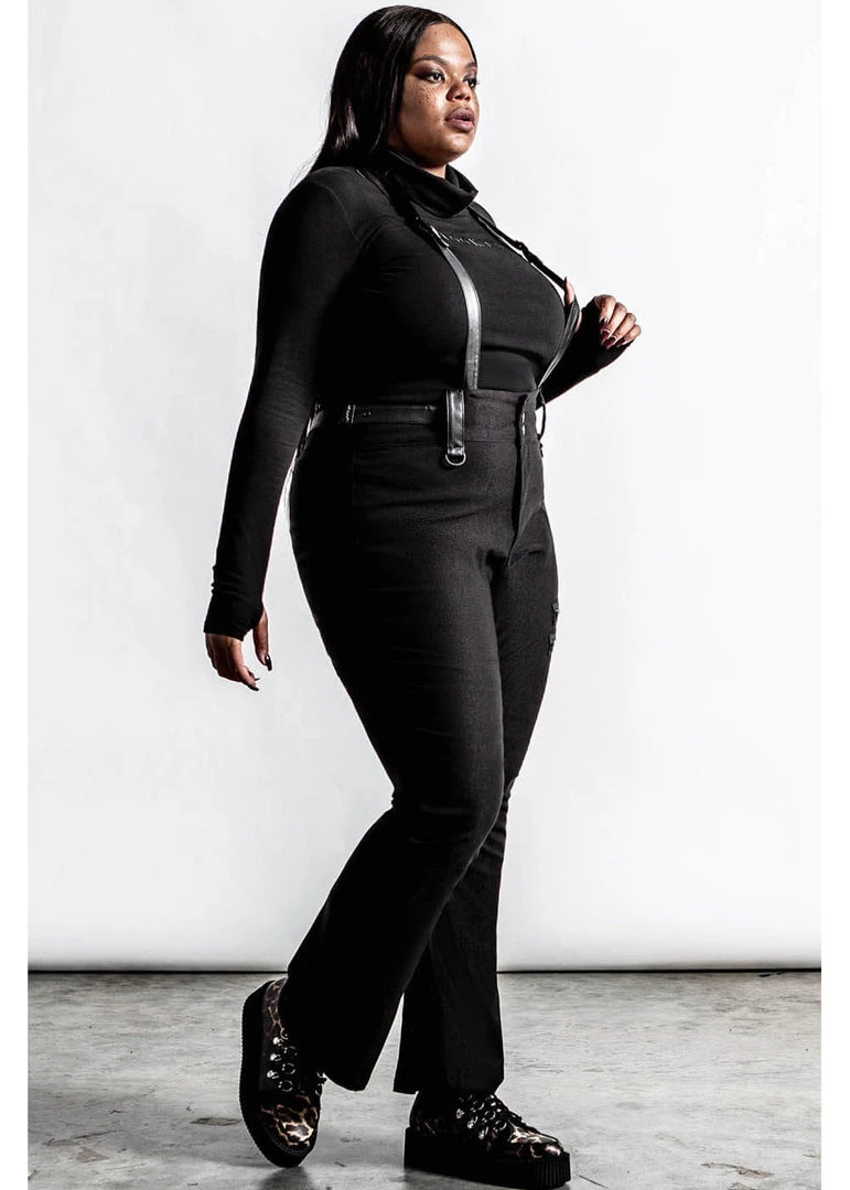 Killstar Prophet Of Doom Trousers With Suspenders Black