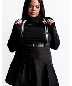 Killstar Shadows Suspender Skirt Black New In