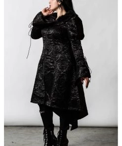New In Killstar Evarose Brocade Coat Black