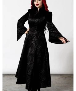 Killstar Vyolet Brocade Coat Black