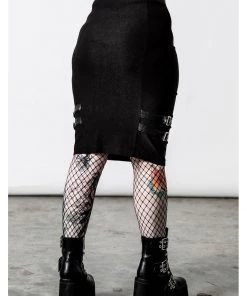 Killstar Bayonet Pencil Skirt Black