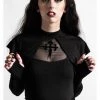 Killstar Aysling Cross Cape Top Schwarz New In