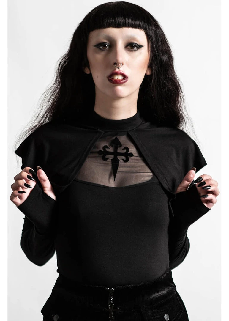 Killstar Aysling Cross Cape Top Schwarz New In