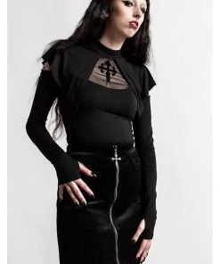 Killstar Aysling Cross Cape Top Schwarz New In