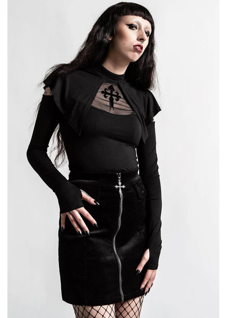Killstar Aysling Cross Cape Top Schwarz New In