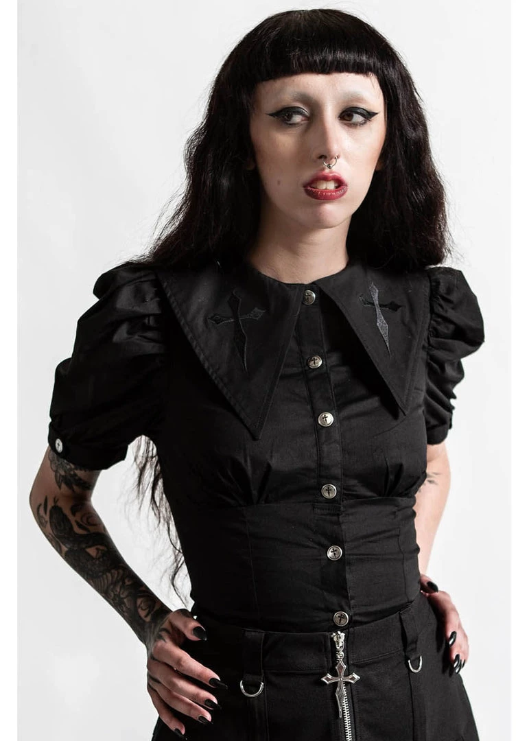 Killstar Kikimora Cross Top Black
