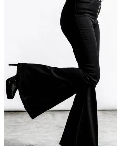 Killstar Unholy Trinity Flare 70's Trousers Black New In