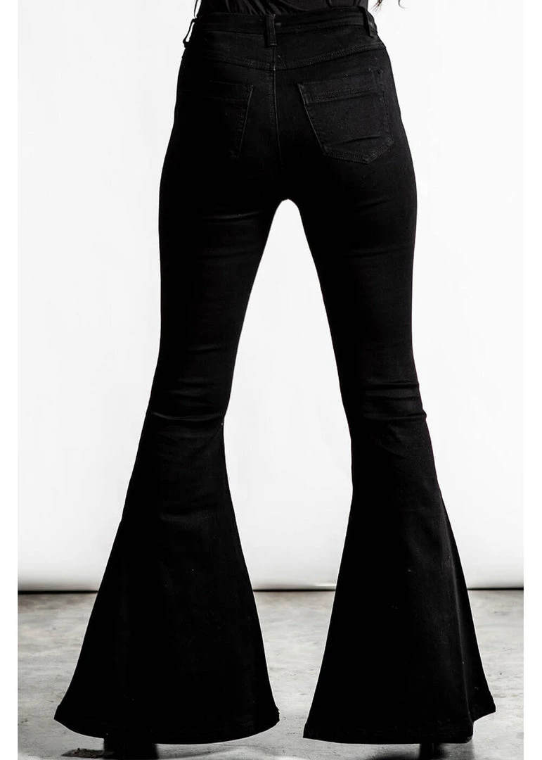 Killstar Unholy Trinity Flare 70's Trousers Black New In
