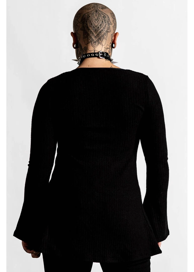 New In Killstar Scorpia Velvet 70's Top Black