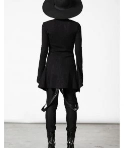 New In Killstar Scorpia Velvet 70's Top Black