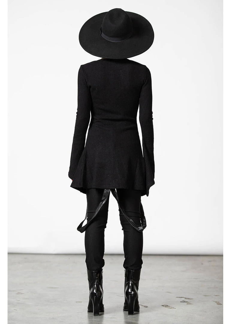 New In Killstar Scorpia Velvet 70's Top Black