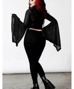 Killstar Phases Moon Striped Top Black