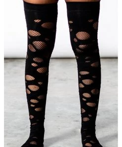 Killstar Wretched Soul Distress Socks Black