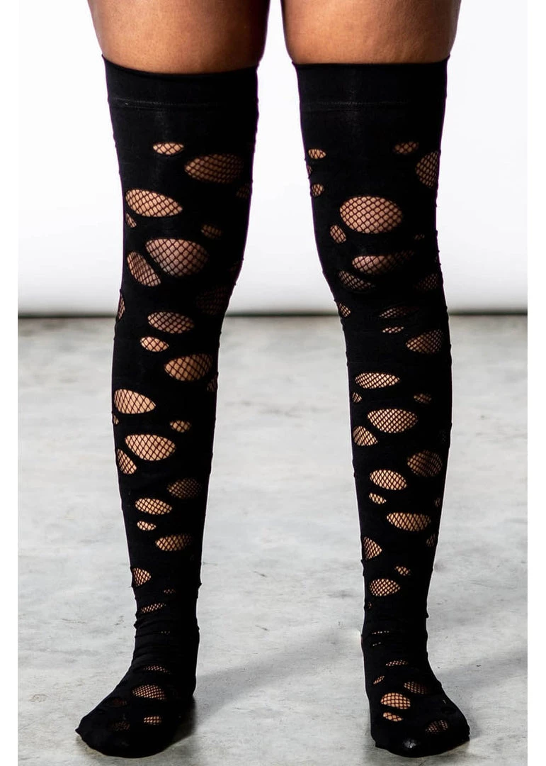 Killstar Wretched Soul Distress Socks Black