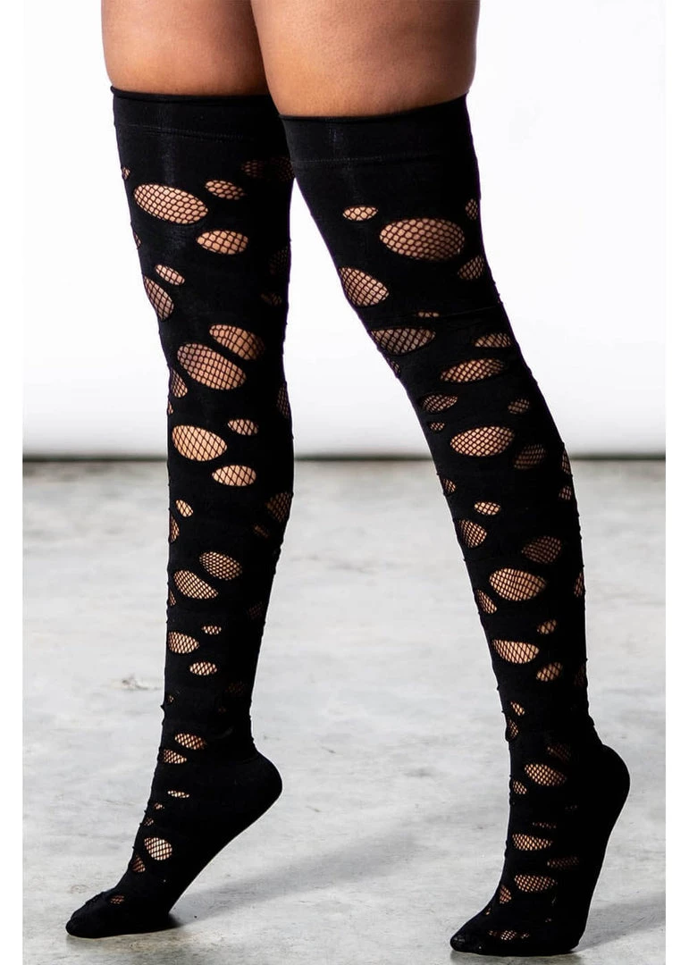 Killstar Wretched Soul Distress Socks Black