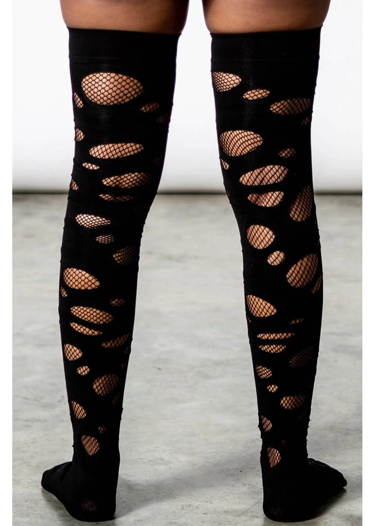 Killstar Wretched Soul Distress Socks Black