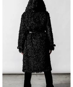 Killstar Epic Faux-Fur Cardigan Coat Black