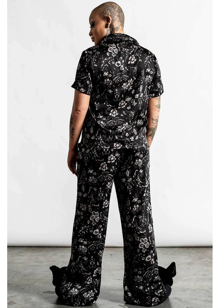 New In Killstar No Rest For The Wicked Pyjama Set Black