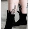 Killstar Cry Wolf Cozy Socks Black New In