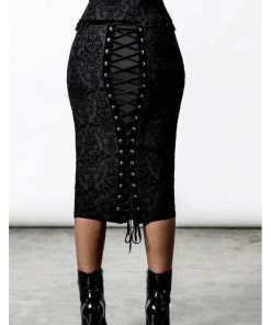 Killstar Isolde Corset Pencil Skirt Black New In