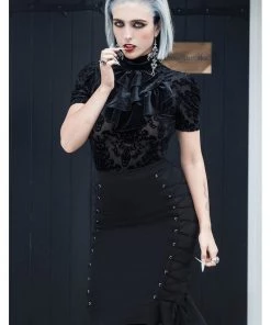 Killstar Beelzebabe Corset Pencil Skirt Black