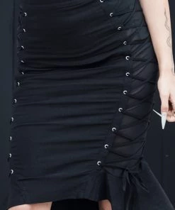 Killstar Beelzebabe Corset Pencil Skirt Black