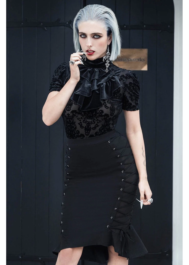 New In Killstar Thelma 40's Blouse Top Black