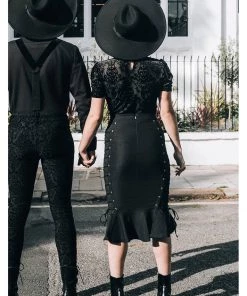 New In Killstar Thelma 40's Blouse Top Black