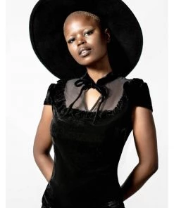 Killstar Paradise Lost Velvet 40's Top Black