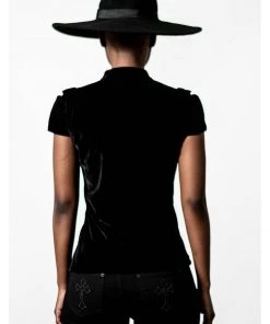 Killstar Paradise Lost Velvet 40's Top Black