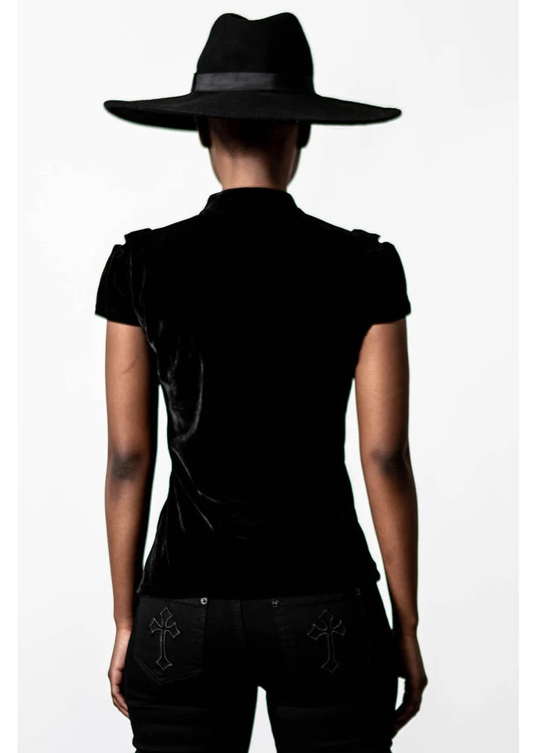Killstar Paradise Lost Velvet 40's Top Black
