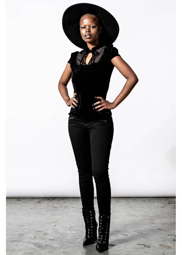 Killstar Paradise Lost Velvet 40's Top Black