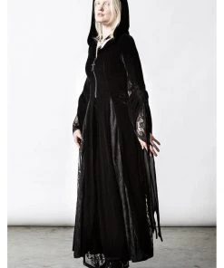 New In Killstar Dark Decent Velvet Duster Black