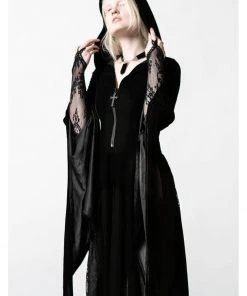 New In Killstar Dark Decent Velvet Duster Black
