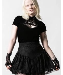 Killstar Malady Velvet 40's Top Black