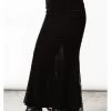 Killstar Ghostess Velvet Maxi Skirt Black