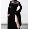 Killstar Dawn Velvet Maxi Dress Black New In